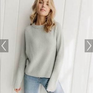 Jenni Kayne cashmere fisherman sweater in Mist